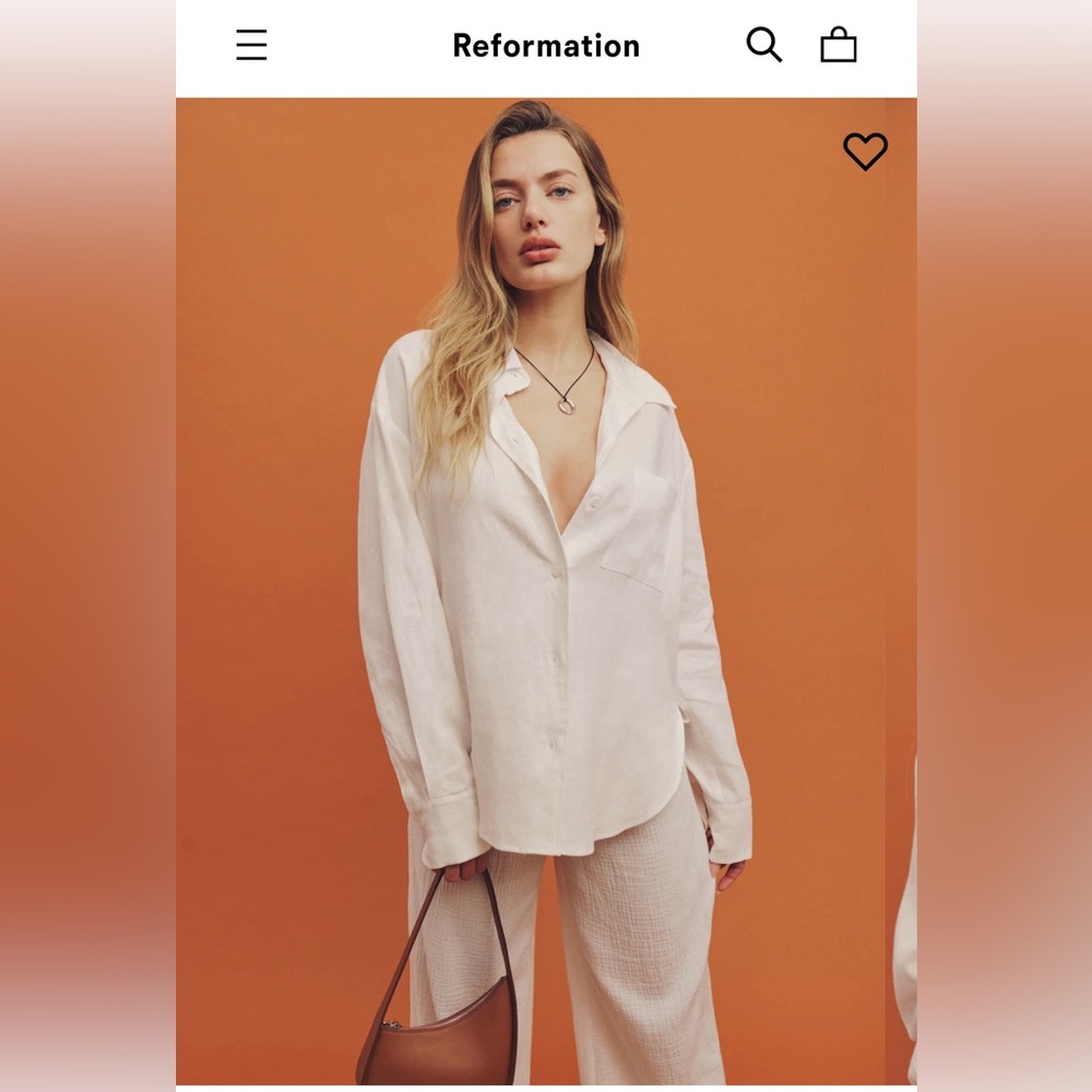 Reformation Oversized Linen Shirt - Like New